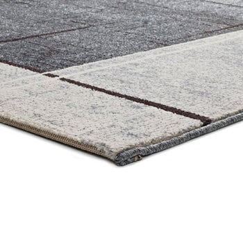 Alfombras 100% Polipropileno HEAT-SET FRISÈ Alfombra geométrica cuadro gris 60x120